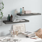 Floating wall shelves 2 pcs 60x23.5x3.8 cm MDF high gloss grey