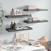 Wall shelves floating 4 pcs 60x23.5x3.8 cm MDF high gloss grey