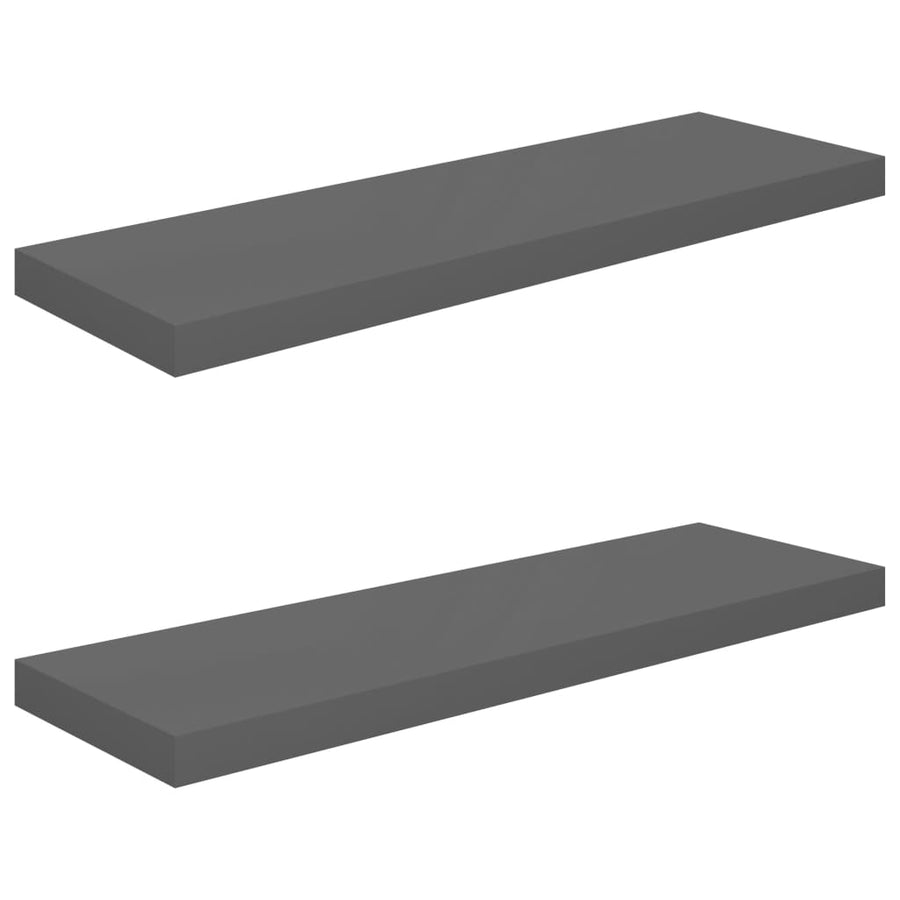 Wandschappen Zwevend 80X3,5X3,8 Cm Mdf Hoogglans Grijs 2 80 x 23.5 x 3.8 cm