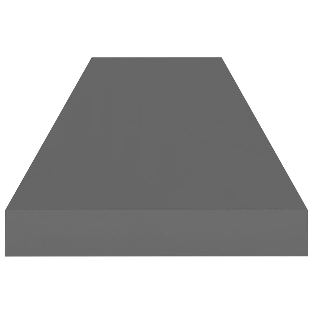 Wandschap Zwevend 90X23,5X3,8 Cm Mdf Hoogglans Grijs 1 90 x 23.5 x 3.8 cm