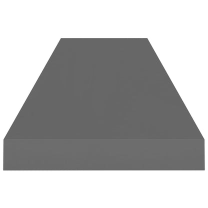 Wandschap Zwevend 90X23,5X3,8 Cm Mdf Hoogglans Grijs 1 90 x 23.5 x 3.8 cm