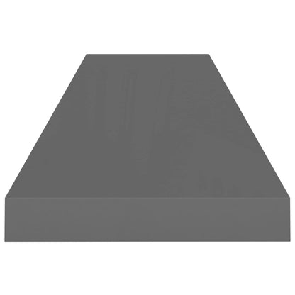 Wandschappen Zwevend 90X3,5X3,8 Cm Mdf Hoogglans Grijs 2 90 x 23.5 x 3.8 cm