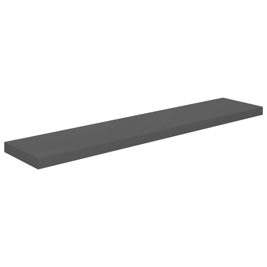 Wandschap Zwevend 20X23,5X3,8 Cm Mdf Hoogglans Grijs 1 120 x 23.5 x 3.8 cm