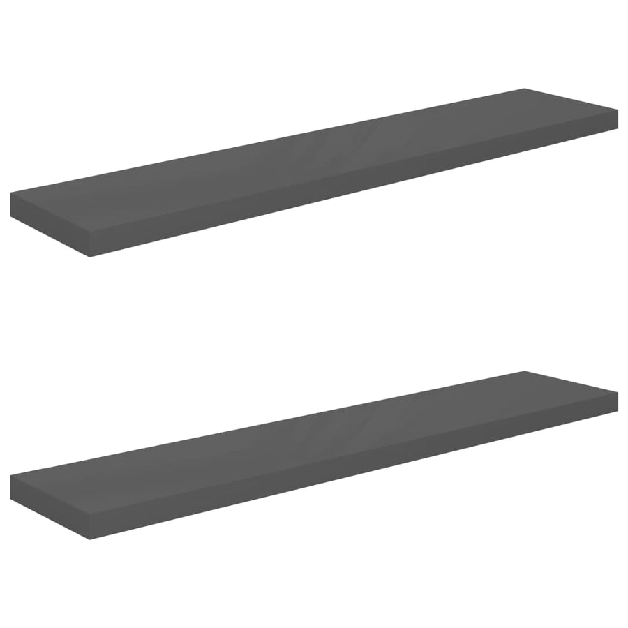Wandschappen Zwevend 10X3,5X3,8 Cm Mdf Hoogglans Grijs 2 120 x 23.5 x 3.8 cm