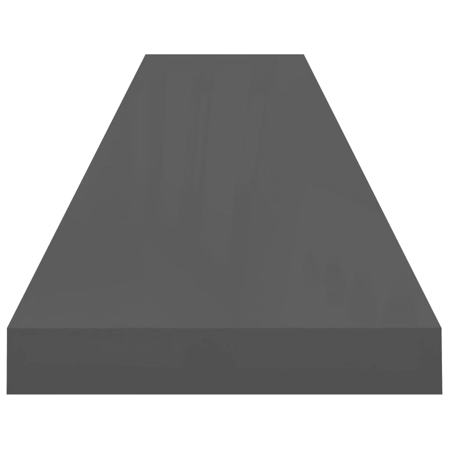 Wandschappen Zwevend 10X3,5X3,8 Cm Mdf Hoogglans Grijs 2 120 x 23.5 x 3.8 cm