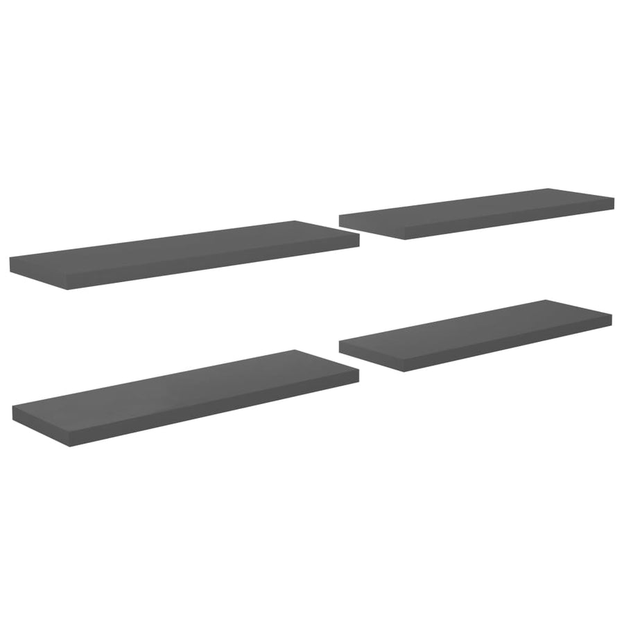 Wandschappen Zwevend 120X23,5X3,8 Cm Mdf Hoogglans Grijs 4 120 x 23.5 x 3.8 cm