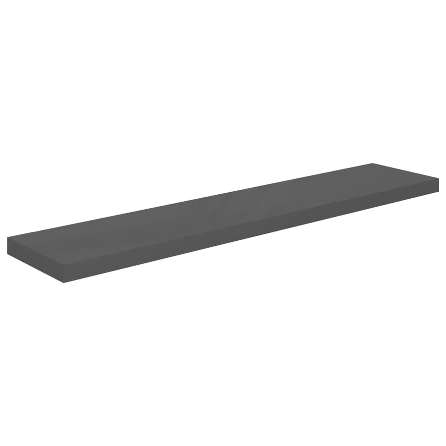 Wandschappen Zwevend 120X23,5X3,8 Cm Mdf Hoogglans Grijs 4 120 x 23.5 x 3.8 cm