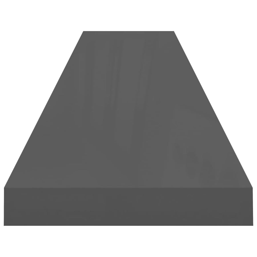 Wandschappen Zwevend 120X23,5X3,8 Cm Mdf Hoogglans Grijs 4 120 x 23.5 x 3.8 cm
