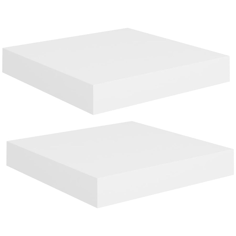 Wandschappen Zwevend 3X3,5X3,8 Cm Mdf Wit 2 23 x 23.5 x 3.8 cm