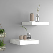 Floating wall shelves 2 pcs 23x23.5x3.8 cm MDF white