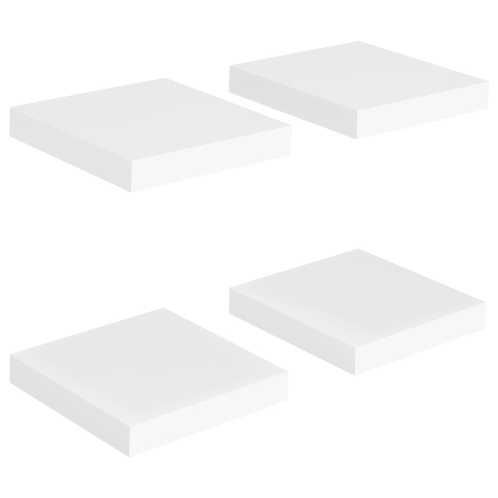 Wandschappen Zwevend 23X23,5X3,8 Cm Mdf Wit 4 23 x 23.5 x 3.8 cm