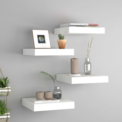 Wandschappen Zwevend 23X23,5X3,8 Cm Mdf Wit 4 23 x 23.5 x 3.8 cm