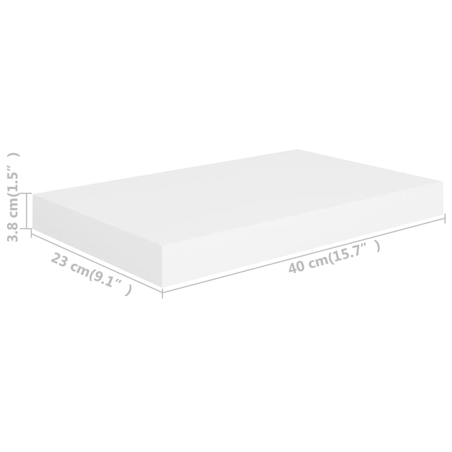 Wandschappen Zwevend 40X3X3,8 Cm Mdf Wit 2 40 x 23 x 3.8 cm