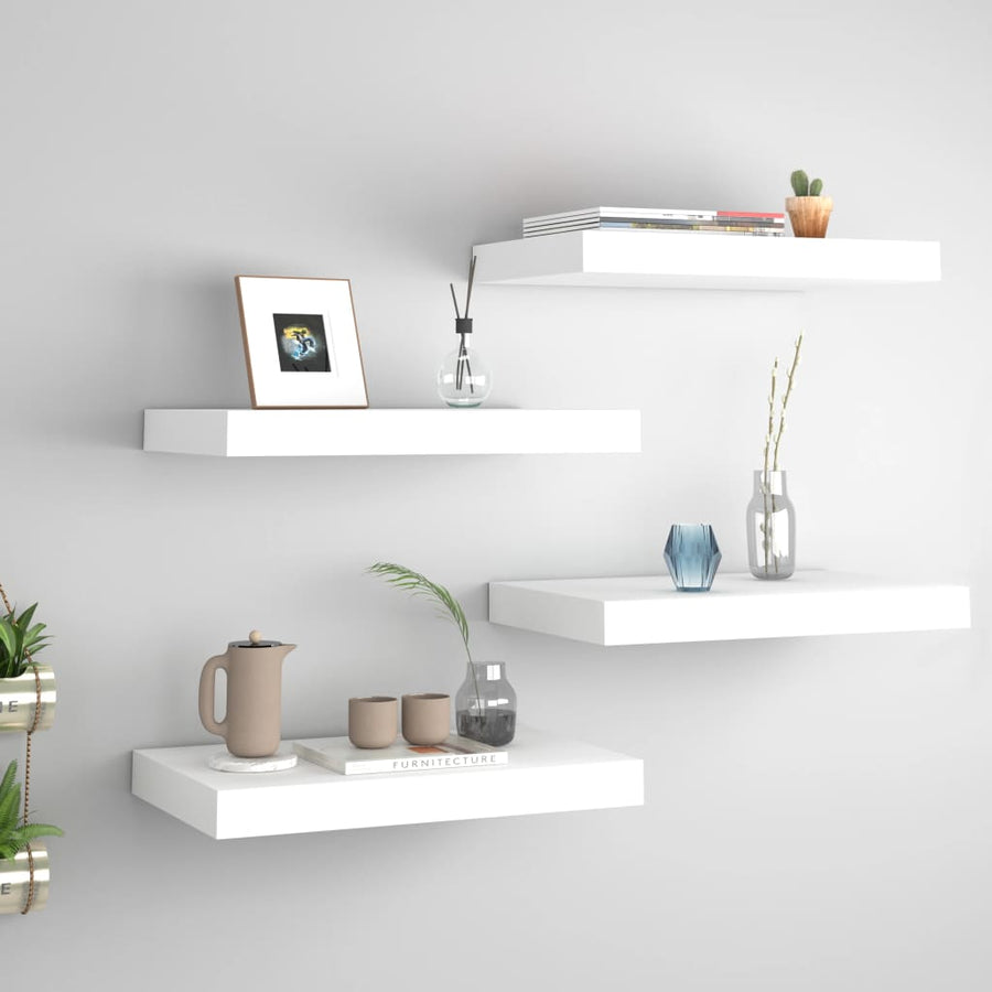 Wandschappen Zwevend 0X23X3,8 Cm Mdf Wit 4 40 x 23 x 3.8 cm