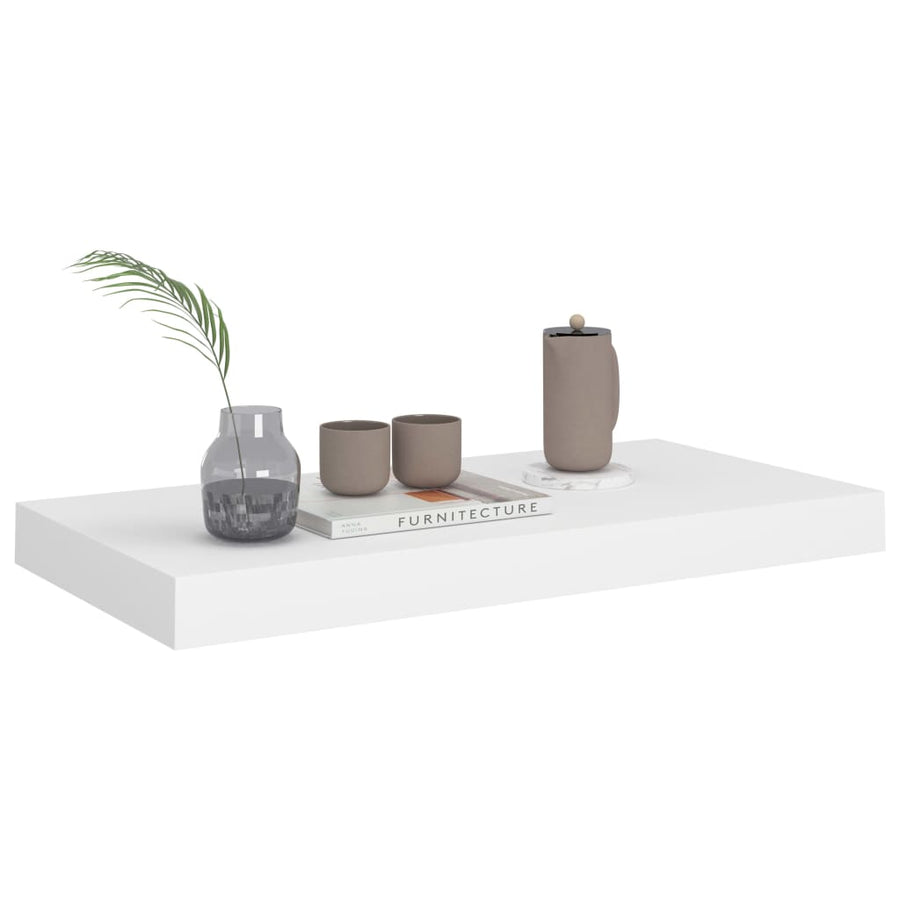 Wandschappen Zwevend 50X3X3,8 Cm Mdf Wit 2 50 x 23 x 3.8 cm