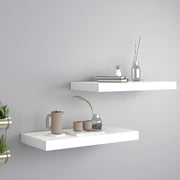 Wall shelves floating 2 pcs 50x23x3.8 cm MDF white