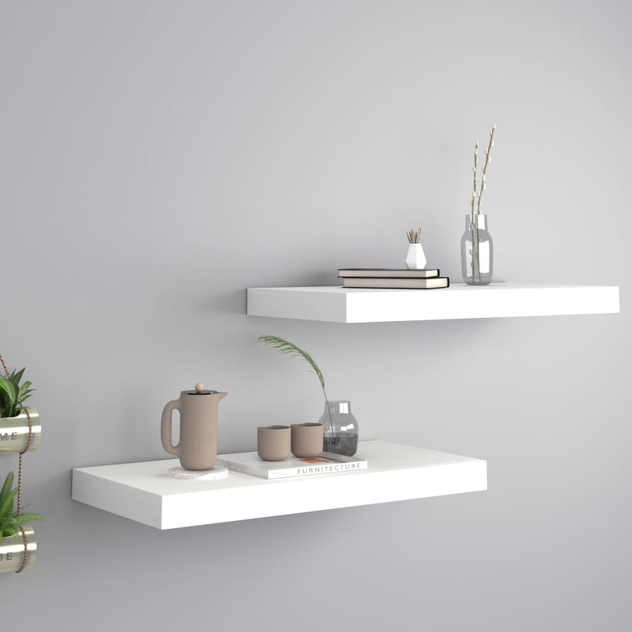 Wandschappen Zwevend 50X3X3,8 Cm Mdf Wit 2 50 x 23 x 3.8 cm