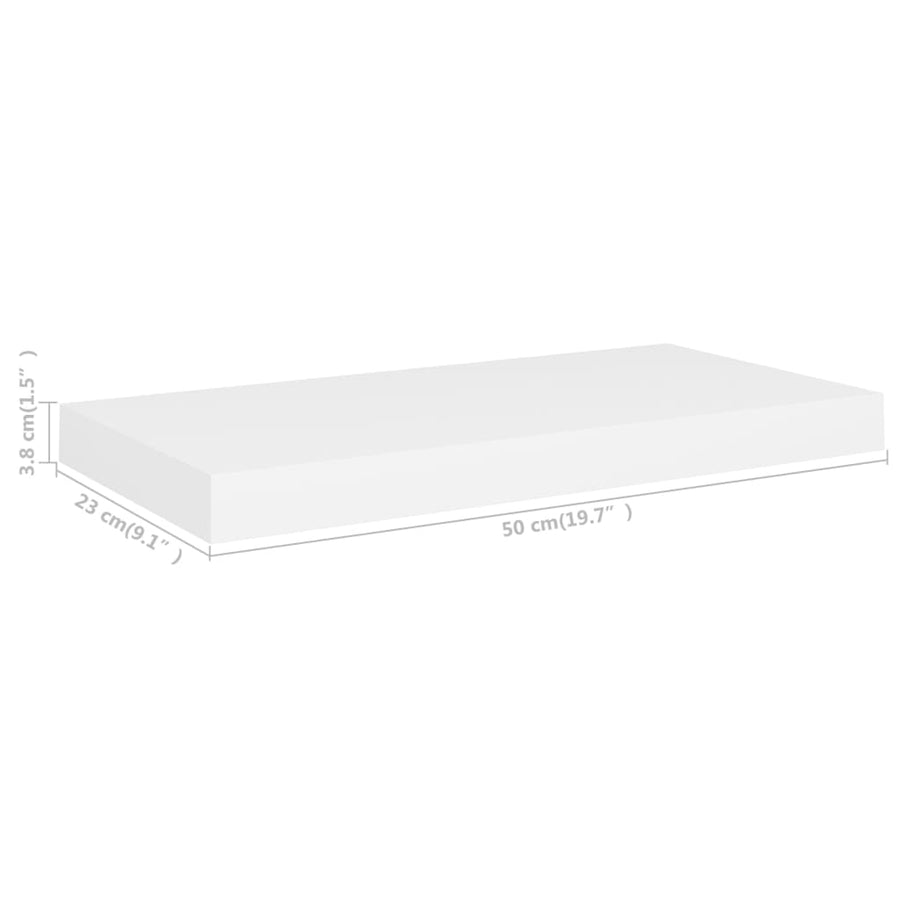 Wandschappen Zwevend 50X23X3,8 Cm Mdf Wit 4 50 x 23 x 3.8 cm