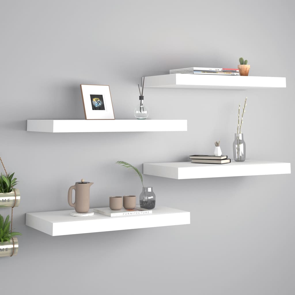 Wandschappen Zwevend 50X23X3,8 Cm Mdf Wit 4 50 x 23 x 3.8 cm
