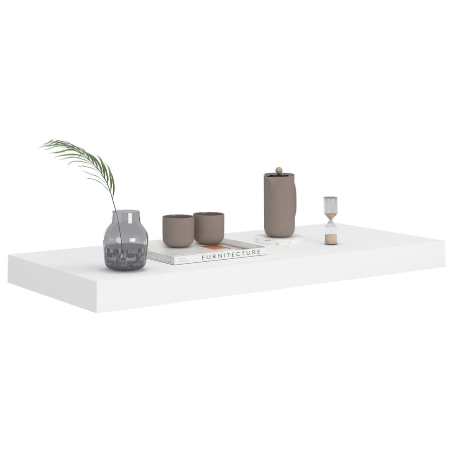 Wandschap Zwevend 60X23,5X3,8 Cm Mdf Wit 1 60 x 23.5 x 3.8 cm