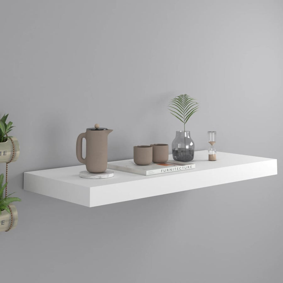 Wandschap Zwevend 60X23,5X3,8 Cm Mdf Wit 1 60 x 23.5 x 3.8 cm