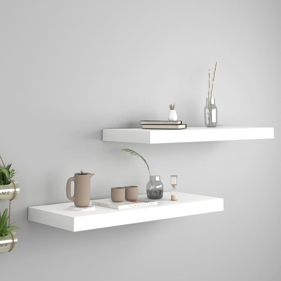 Wandschappen Zwevend 60X3,5X3,8 Cm Mdf Wit 2 60 x 23.5 x 3.8 cm