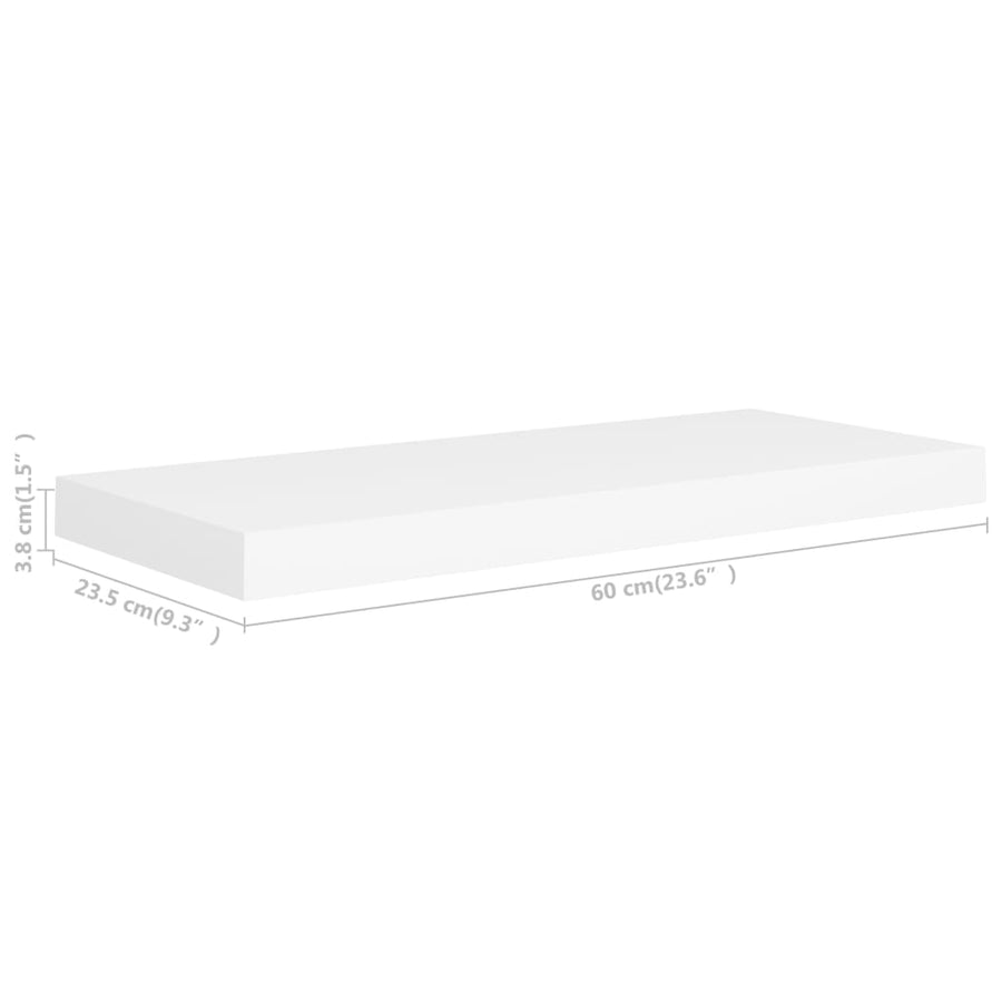 Wandschappen Zwevend 60X23,5X3,8 Cm Mdf Wit 4 60 x 23.5 x 3.8 cm