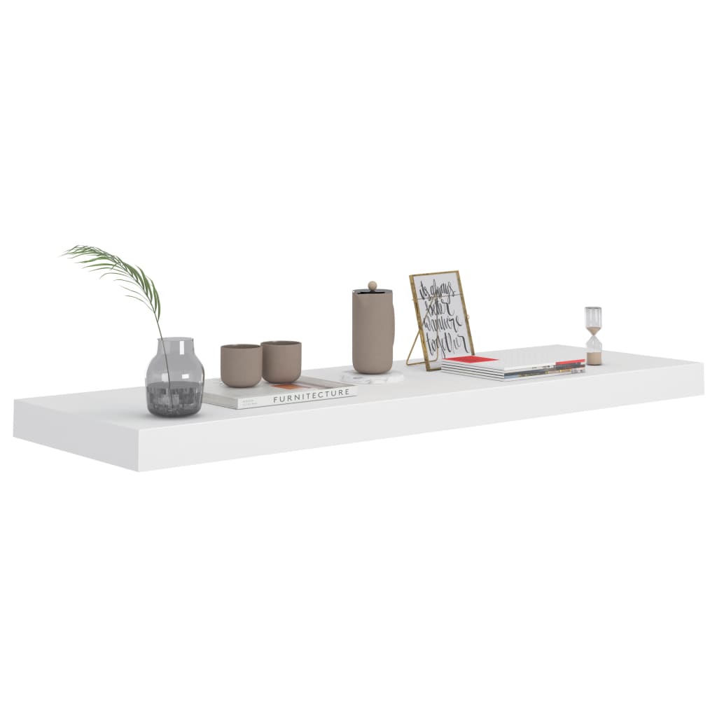 Wandschap Zwevend 80X23,5X3,8 Cm Mdf Wit 1 80 x 23.5 x 3.8 cm