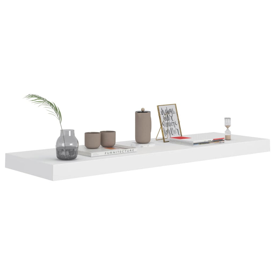 Wandschap Zwevend 80X23,5X3,8 Cm Mdf Wit 1 80 x 23.5 x 3.8 cm