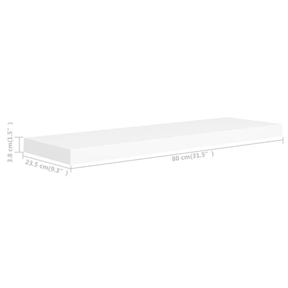 Wandschap Zwevend 80X23,5X3,8 Cm Mdf Wit 1 80 x 23.5 x 3.8 cm