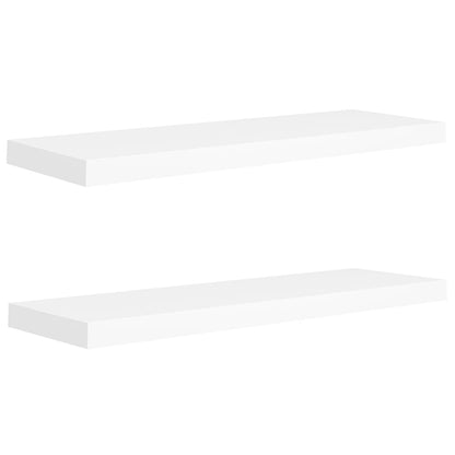 Wandschappen Zwevend 80X3,5X3,8 Cm Mdf Wit 2 80 x 23.5 x 3.8 cm