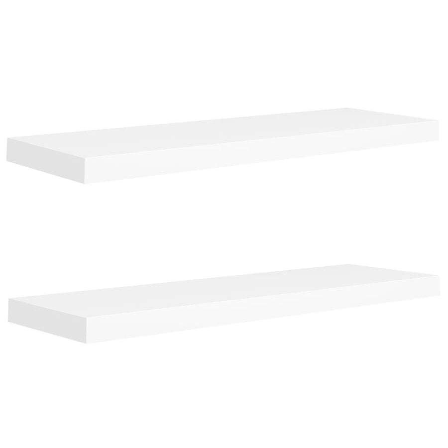 Wandschappen Zwevend 80X3,5X3,8 Cm Mdf Wit 2 80 x 23.5 x 3.8 cm