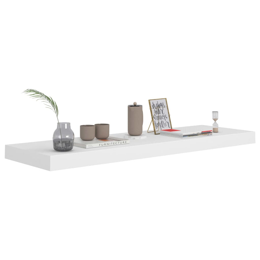 Wandschappen Zwevend 80X3,5X3,8 Cm Mdf Wit 2 80 x 23.5 x 3.8 cm