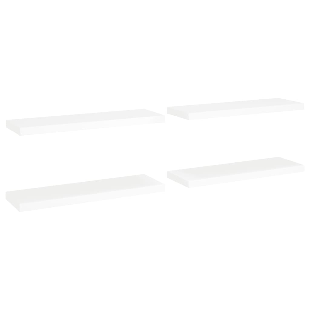 Wandschappen Zwevend 80X23,5X3,8 Cm Mdf Wit 4 80 x 23.5 x 3.8 cm