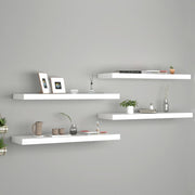 Wall shelves floating 4 pcs 80x23.5x3.8 cm MDF white