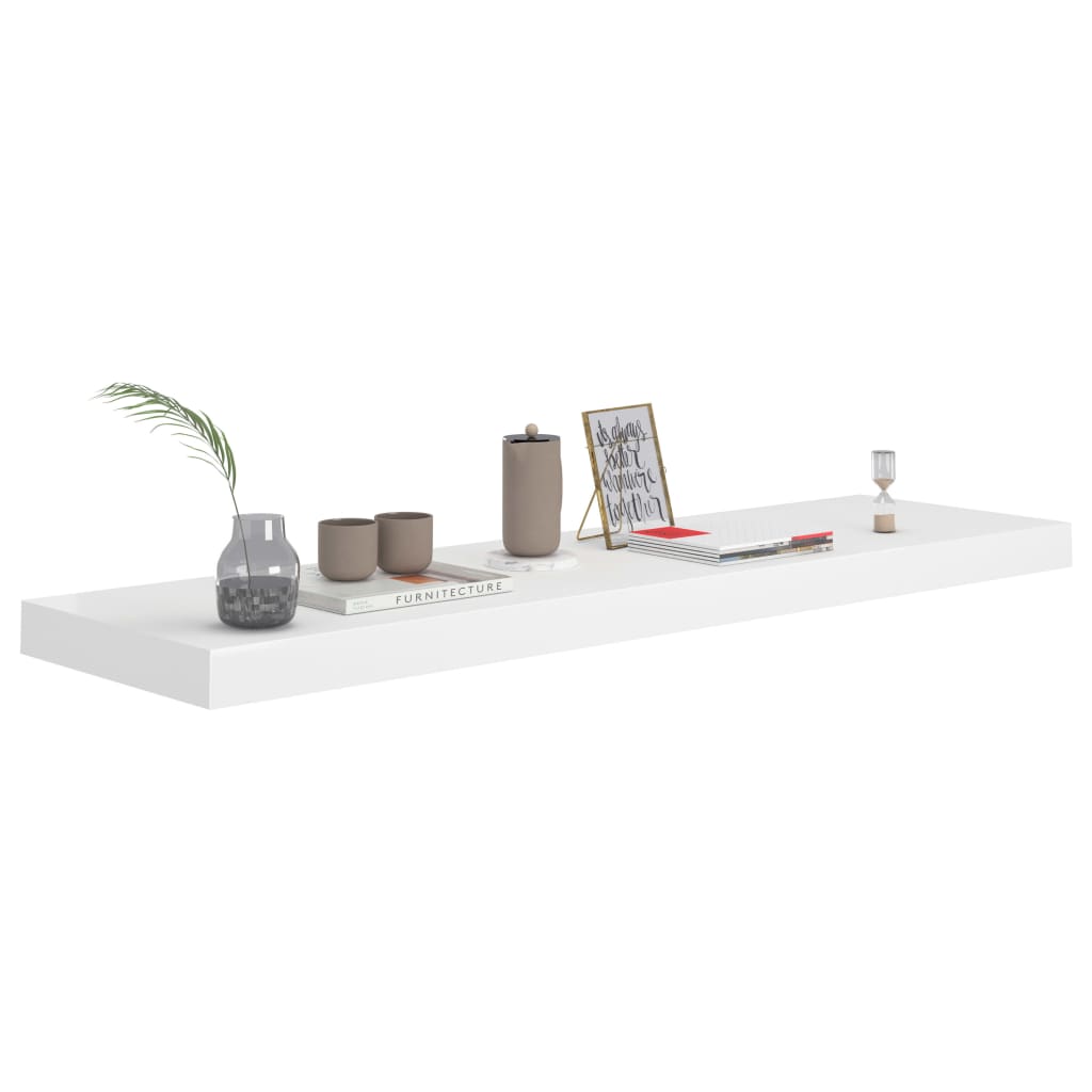 Wandschap Zwevend 90X23,5X3,8 Cm Mdf Wit 1 90 x 23.5 x 3.8 cm