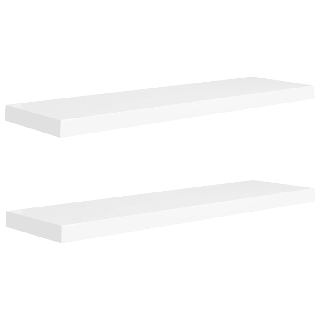 Wandschappen Zwevend 90X3,5X3,8 Cm Mdf Wit 2 90 x 23.5 x 3.8 cm