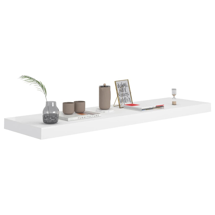 Wandschappen Zwevend 90X3,5X3,8 Cm Mdf Wit 2 90 x 23.5 x 3.8 cm
