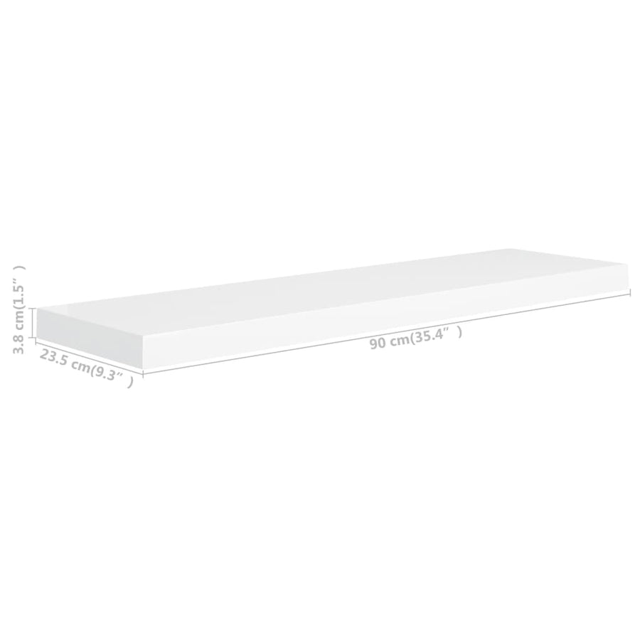 Wandschappen Zwevend 90X23,5X3,8 Cm Mdf Wit 4 90 x 23.5 x 3.8 cm
