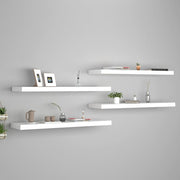 Floating wall shelves 4 pcs 90x23.5x3.8 cm MDF white