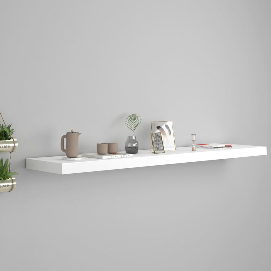 Wandschap Zwevend 20X23,5X3,8 Cm Mdf Wit 1 120 x 23.5 x 3.8 cm