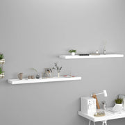 Wall shelves floating 2 pcs 120x23.5x3.8 cm MDF white