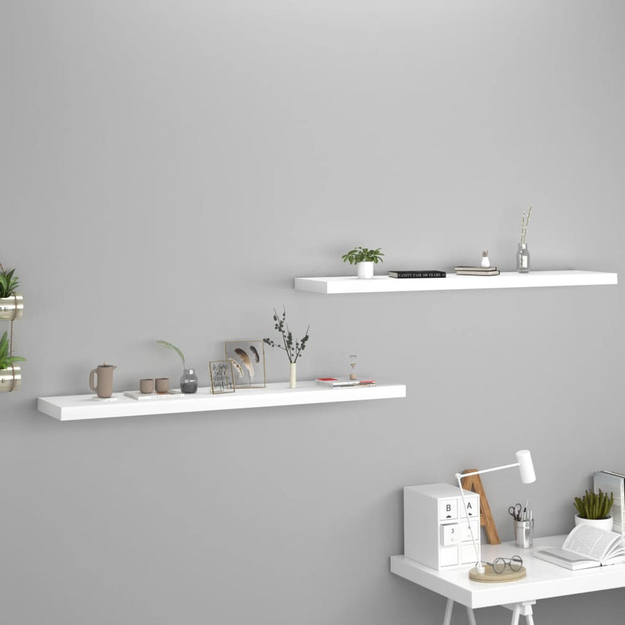 Wandschappen Zwevend 10X3,5X3,8 Cm Mdf Wit 2 120 x 23.5 x 3.8 cm