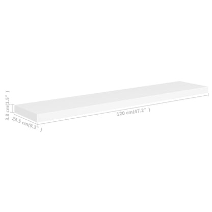 Wandschappen Zwevend 120X23,5X3,8 Cm Mdf Wit 4 120 x 23.5 x 3.8 cm