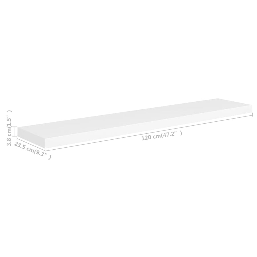 Wandschappen Zwevend 120X23,5X3,8 Cm Mdf Wit 4 120 x 23.5 x 3.8 cm