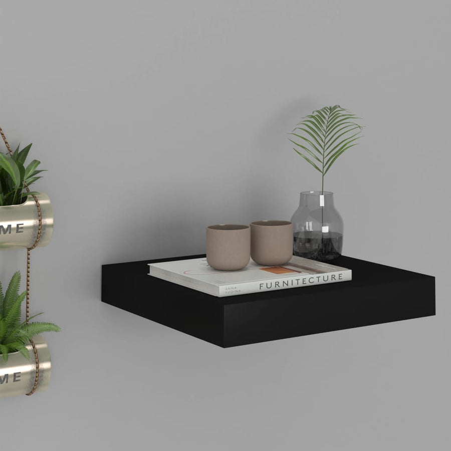 Wandschap Zwevend 23X23,5X3,8 Cm Mdf Zwart 1 23 x 23.5 x 3.8 cm