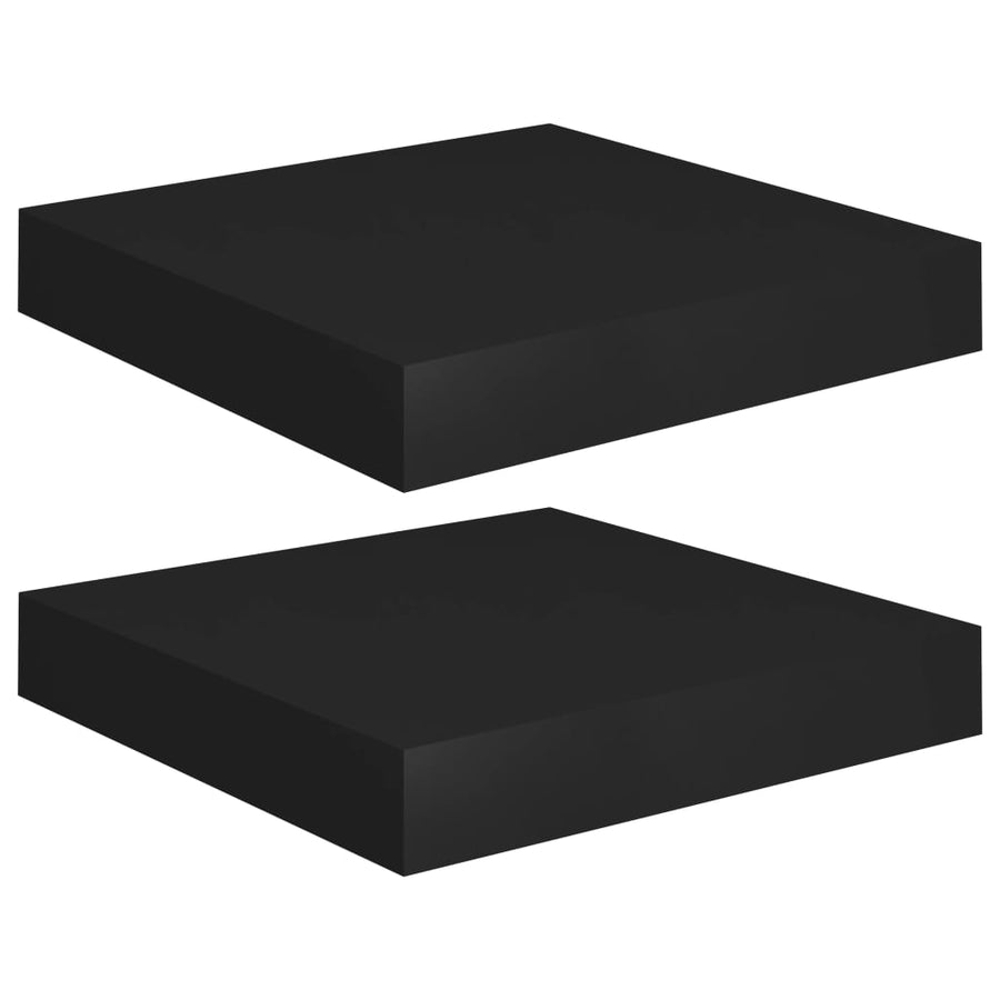 Wandschappen Zwevend 3X3,5X3,8 Cm Mdf Zwart 2 23 x 23.5 x 3.8 cm