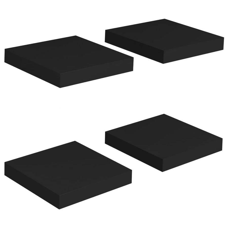 Wandschappen Zwevend 23X23,5X3,8 Cm Mdf Zwart 4 23 x 23.5 x 3.8 cm