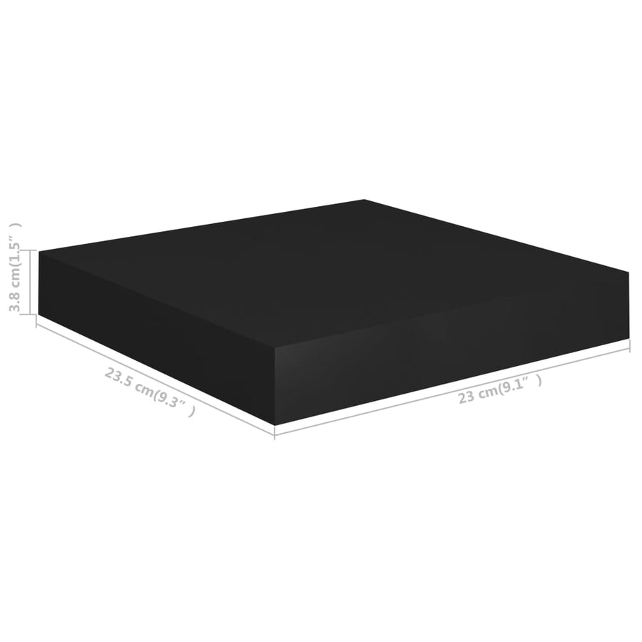 Wandschappen Zwevend 23X23,5X3,8 Cm Mdf Zwart 4 23 x 23.5 x 3.8 cm