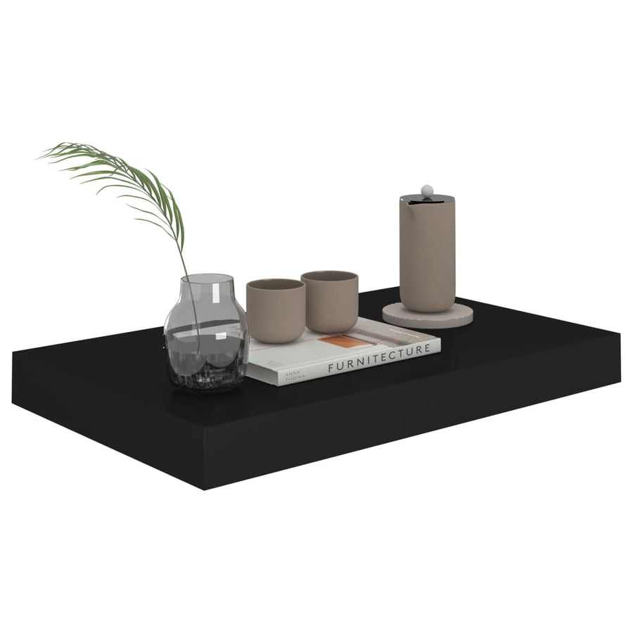 Wandschap Zwevend 40X23X3,8 Cm Mdf Zwart 1 40 x 23 x 3.8 cm